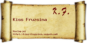 Kiss Fruzsina névjegykártya